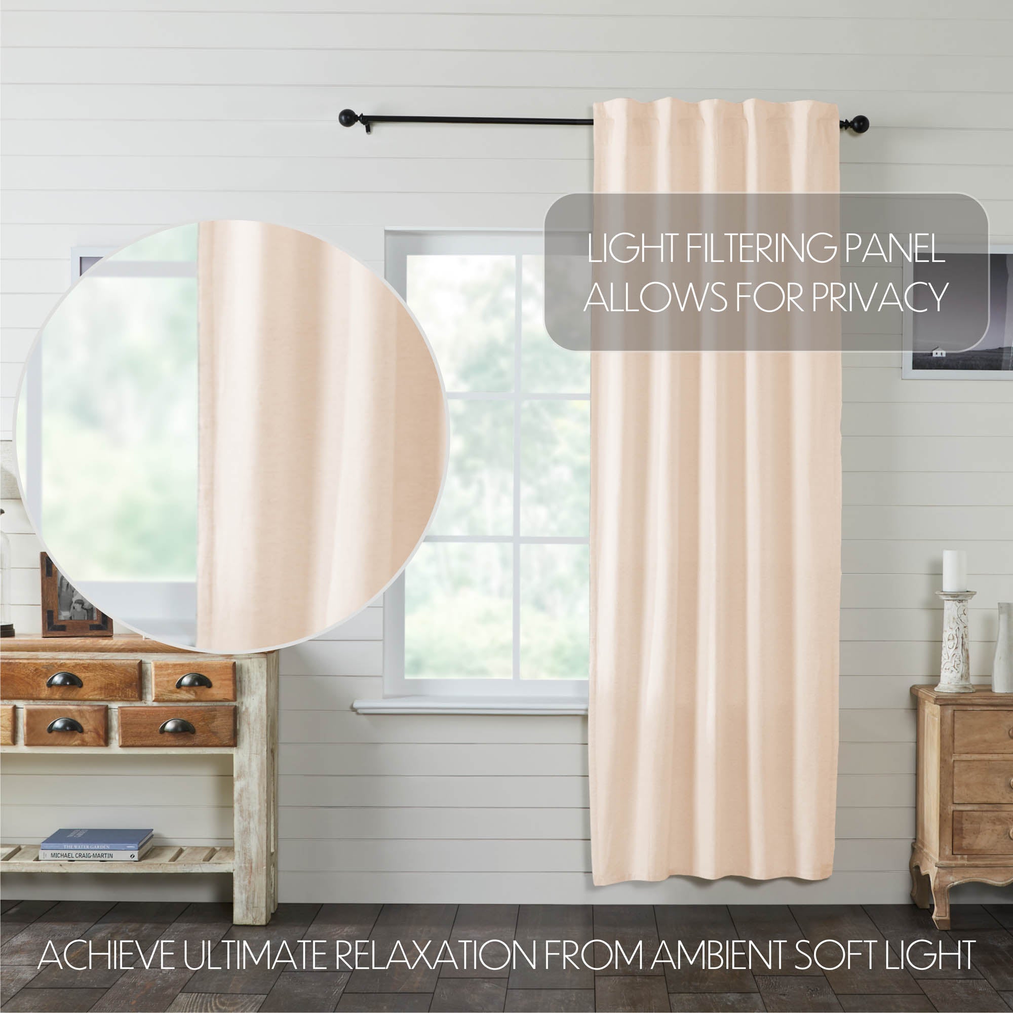 Simple Life Flax Natural Panel Curtain 96