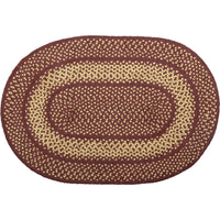 Thumbnail for Burgundy Red Primitive Jute Braided Rug Oval 20