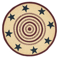 Thumbnail for Potomac Jute Braided Rug Round 3ft Stencil Stars with Rug Pad VHC Brands - The Fox Decor