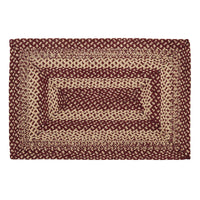 Thumbnail for Burgundy Tan Jute Rug Jute Braided Rug Rect 20