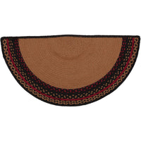 Thumbnail for Cumberland Stenciled Moose Jute Braided Rug Half Circle Welcome to the Cabin 16.5