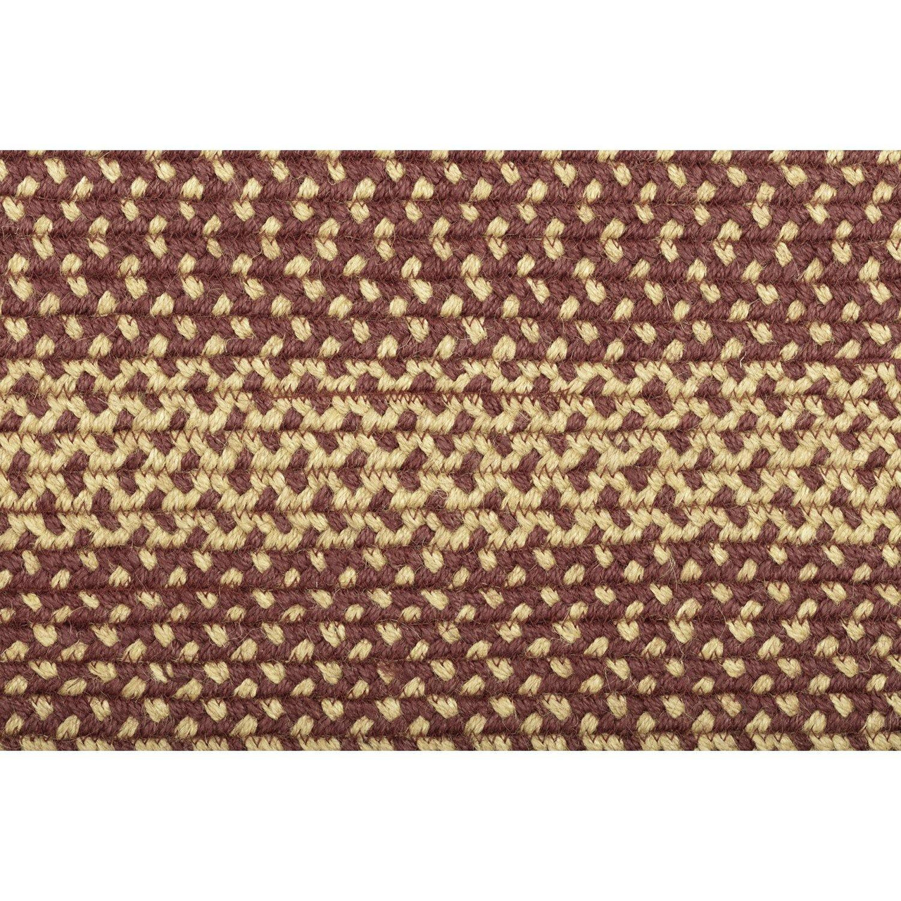 Burgundy Tan Jute Braided Rug Oval 3'x5' with Rug Pad VHC Brands - The Fox Decor