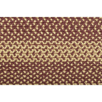 Thumbnail for Burgundy Tan Jute Braided Rug Oval 3'x5' with Rug Pad VHC Brands - The Fox Decor
