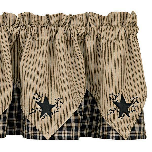 Sturbridge Black Star Valance - Point Park Designs - The Fox Decor