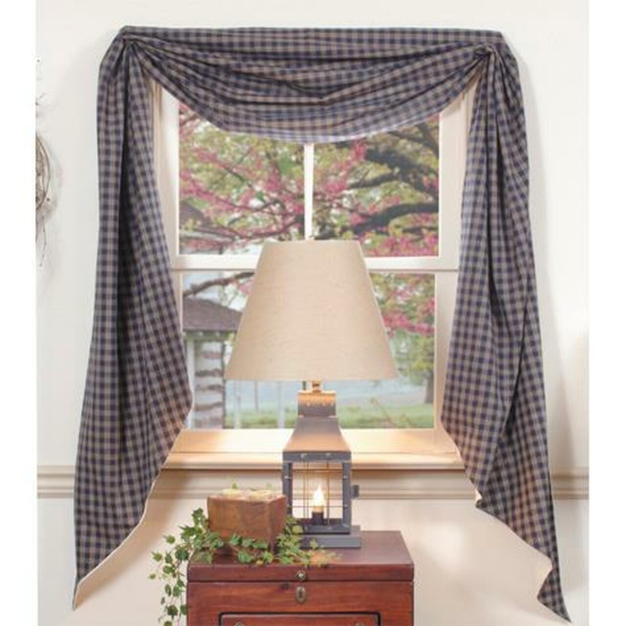 Sturbridge Navy Fishtail Swag Curtain 145" W x 25" L - Park Designs