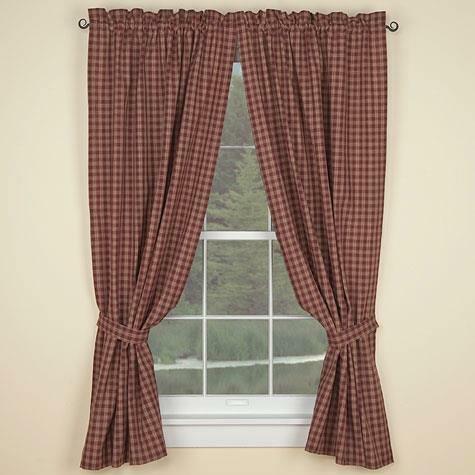 Sturbridge Curtain Panels - Wine 72x63 Park Designs - The Fox Decor