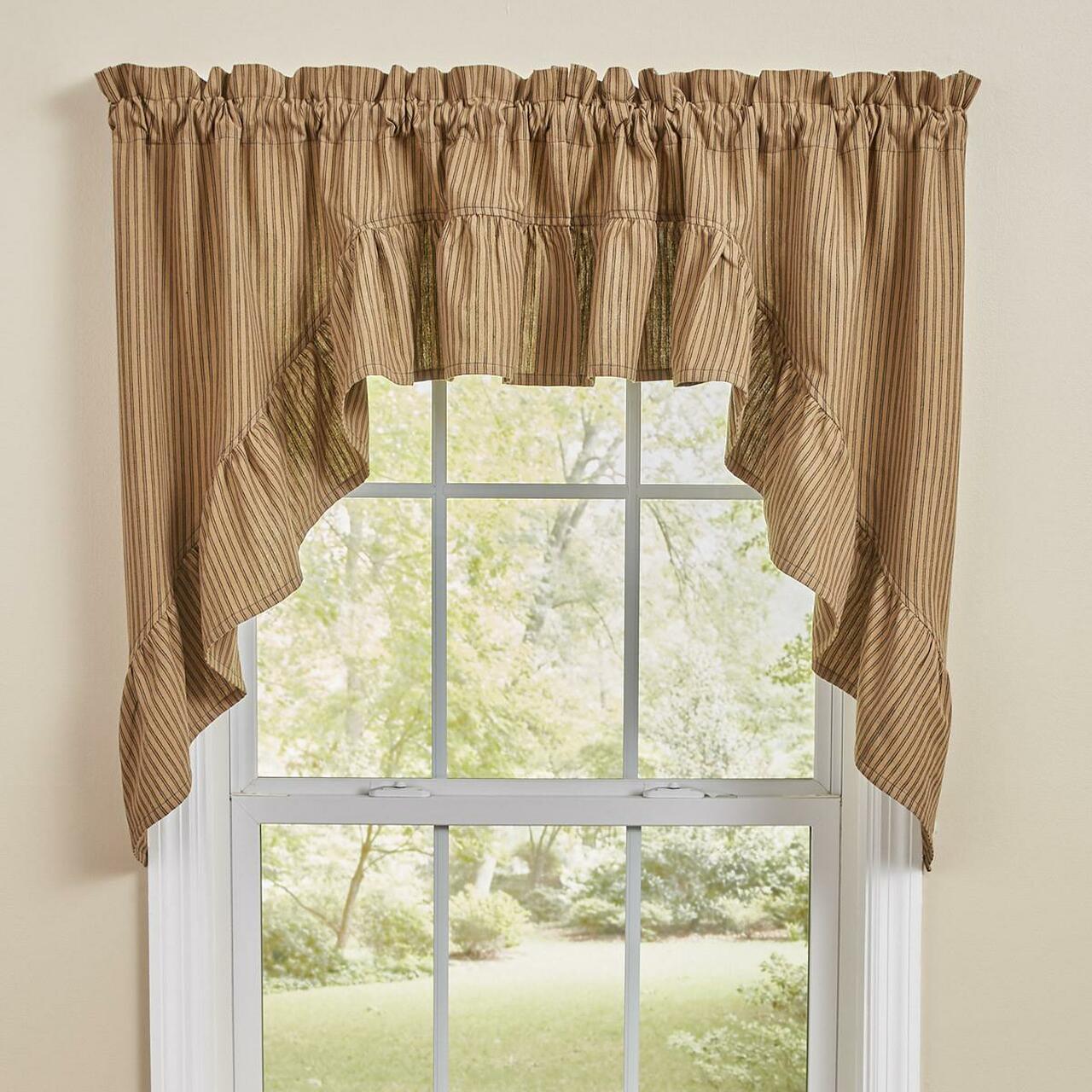 Sturbridge Ticking Ruffle Swags - Black 72x36 Park Designs - The Fox Decor