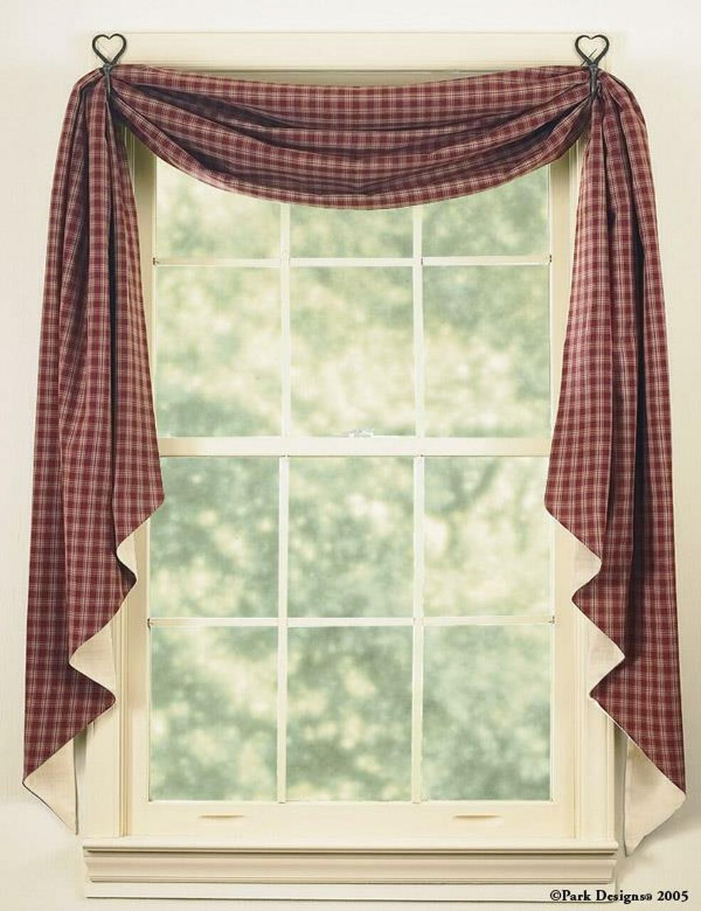 Sturbridge Wine Fishtail Swag Curtain 145