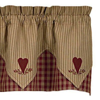 Thumbnail for Sturbridge Wine Heart Valance - Point Park Designs - The Fox Decor