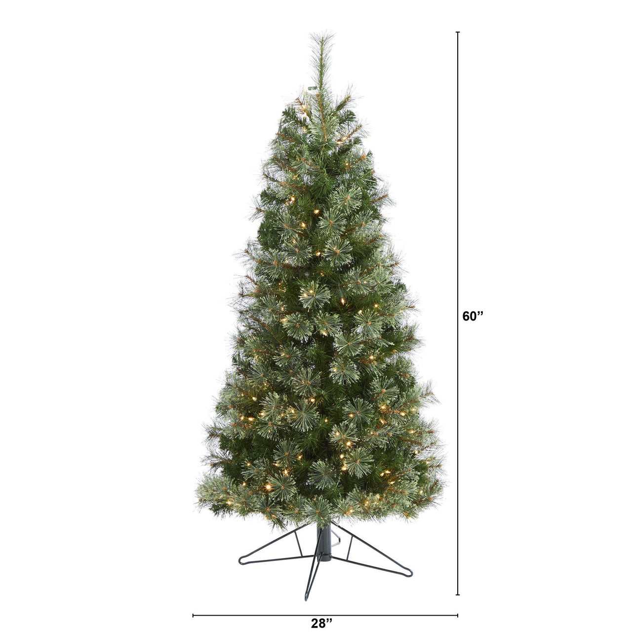 5' Cashmere Slim Artificial Christmas Tree with 250 Warm White Lights and 408 Bendable Branches - The Fox Decor