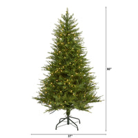 Thumbnail for 5’ Wisconsin Fir Artificial Christmas Tree with 250 Warm White LED Lights and 578 Bendable Branches - The Fox Decor