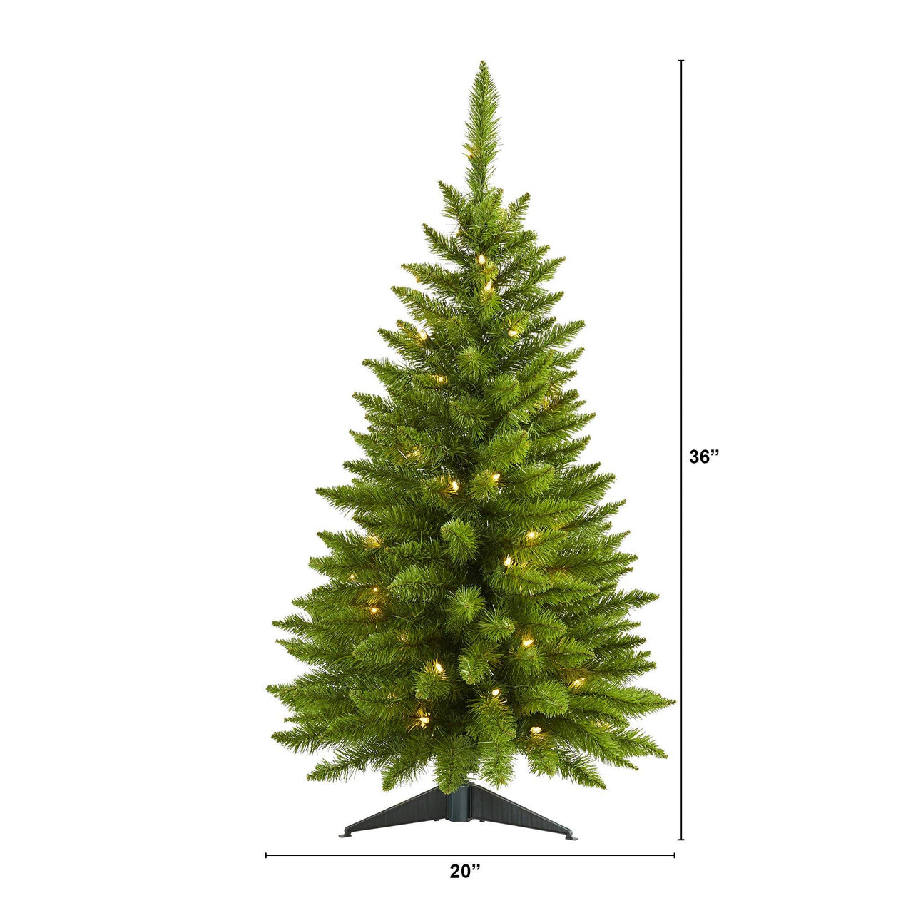 3’ Providence Pine Artificial Christmas Tree in Metal Planter with 50 Warm White Lights and 143 Bendable Branches - The Fox Decor