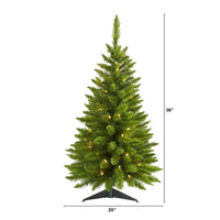 Thumbnail for 3’ Providence Pine Artificial Christmas Tree in Metal Planter with 50 Warm White Lights and 143 Bendable Branches - The Fox Decor