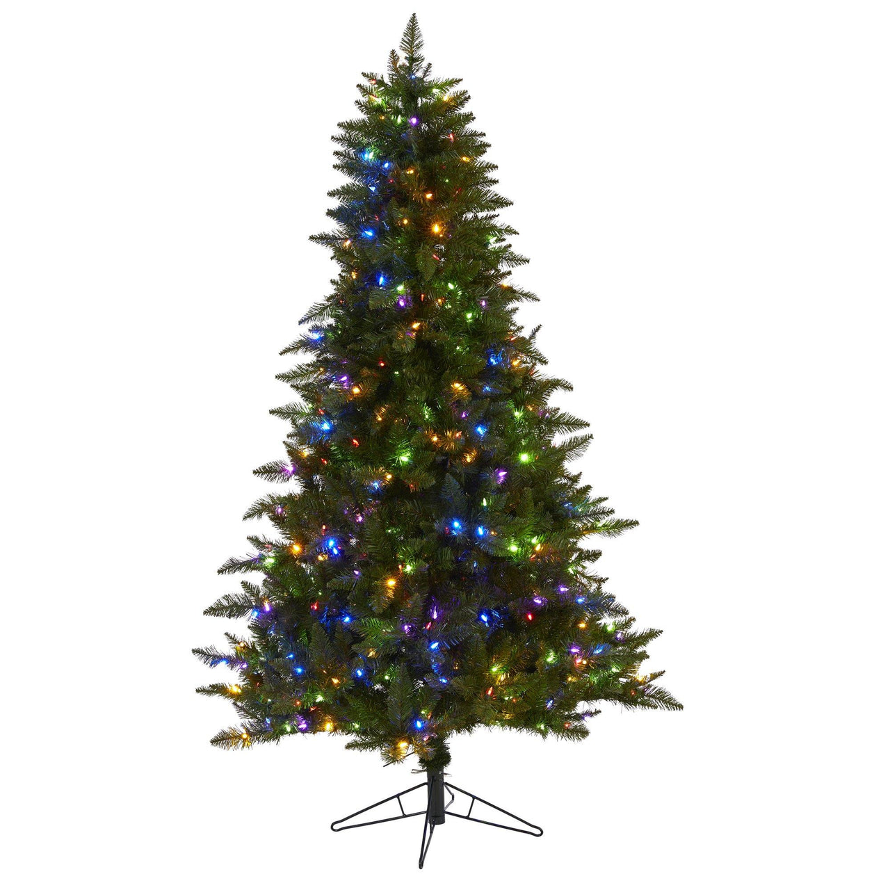 6.5' Vermont Spruce Artificial Christmas Tree with 450 Color Changing (Multifunction with Remote Control) LED Lights with Instant Connect Technology and 1984 Bendable Branches