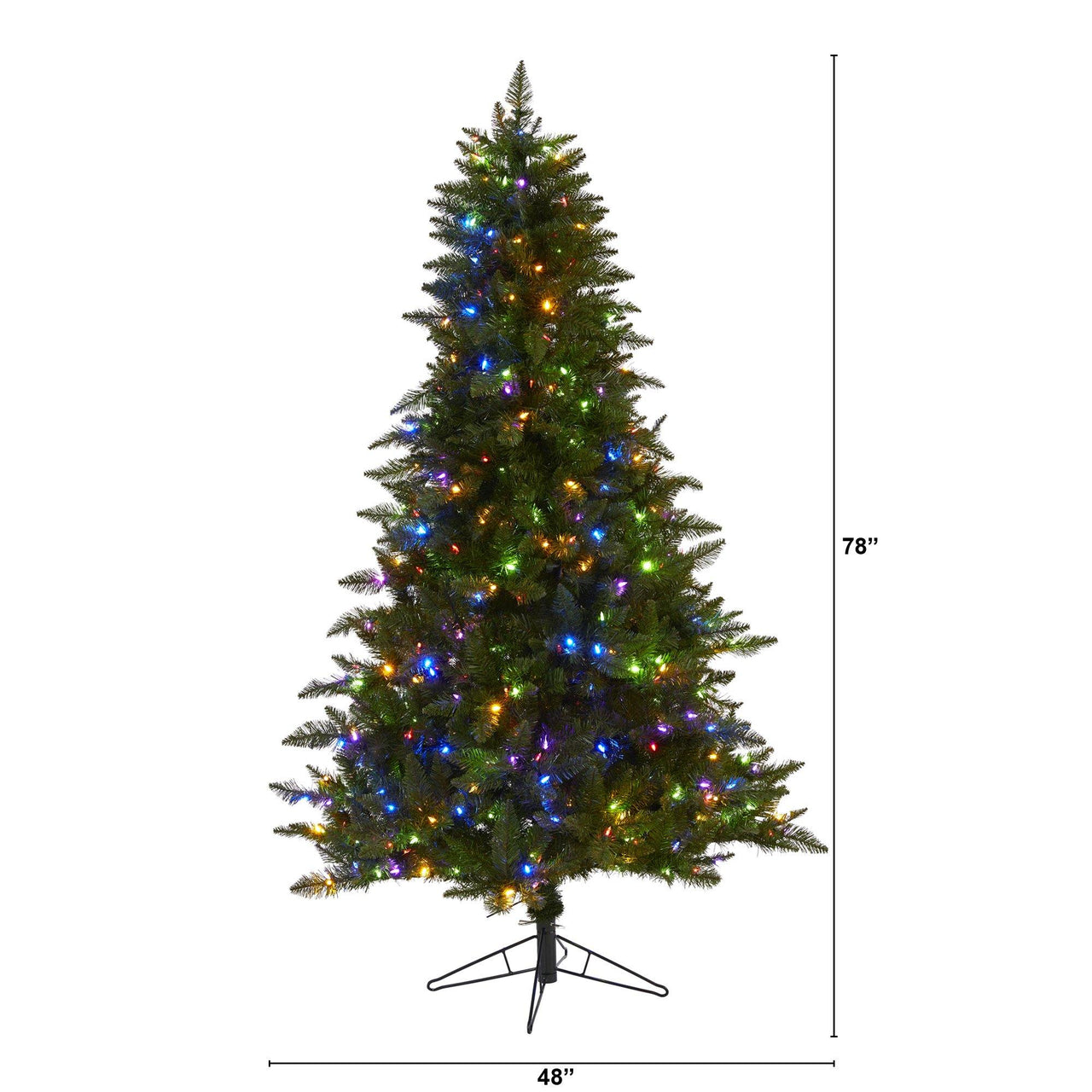 6.5' Vermont Spruce Artificial Christmas Tree with 450 Color Changing (Multifunction with Remote Control) LED Lights with Instant Connect Technology and 1984 Bendable Branches - The Fox Decor
