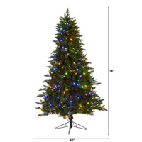 Thumbnail for 6.5' Vermont Spruce Artificial Christmas Tree with 450 Color Changing (Multifunction with Remote Control) LED Lights with Instant Connect Technology and 1984 Bendable Branches - The Fox Decor