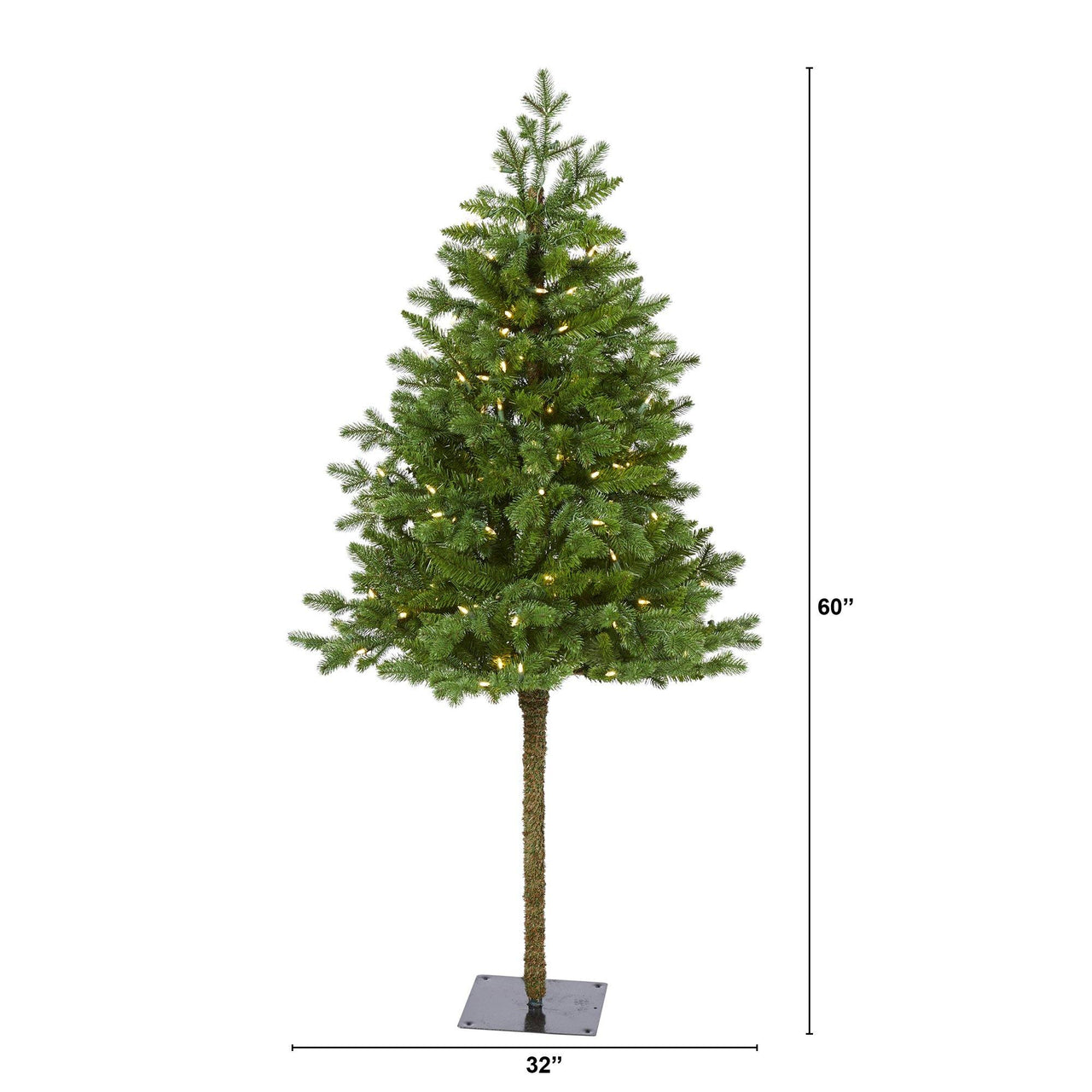 5' Swiss Alpine Artificial Christmas Tree with 150 Clear LED Lights and 270 Bendable Branches - The Fox Decor