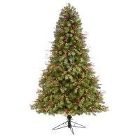 Thumbnail for 6.5' Lightly Frosted Big Sky Spruce Artificial Christmas Tree with 450 Clear (Multifunction) LED Lights with Instant Connect Technology, Berries, Pine Cones and 904 Bendable Branches