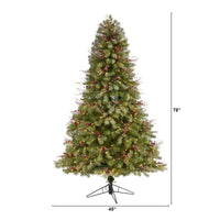 Thumbnail for 6.5' Lightly Frosted Big Sky Spruce Artificial Christmas Tree with 450 Clear (Multifunction) LED Lights with Instant Connect Technology, Berries, Pine Cones and 904 Bendable Branches - The Fox Decor