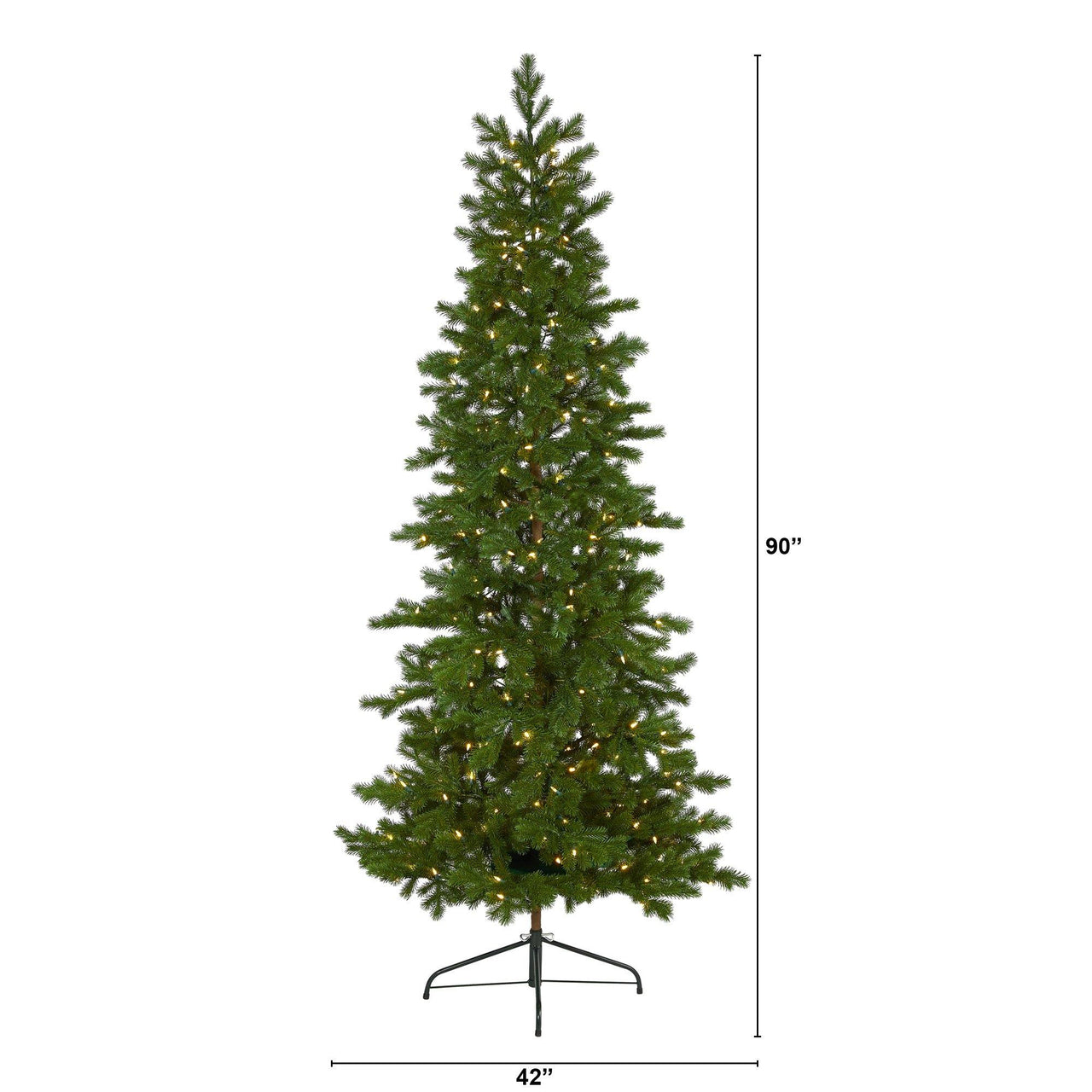 7.5' Big Sky Spruce Artificial Christmas Tree with 300 Clear Warm (Multifunction) LED Lights and 385 Bendable Branches - The Fox Decor