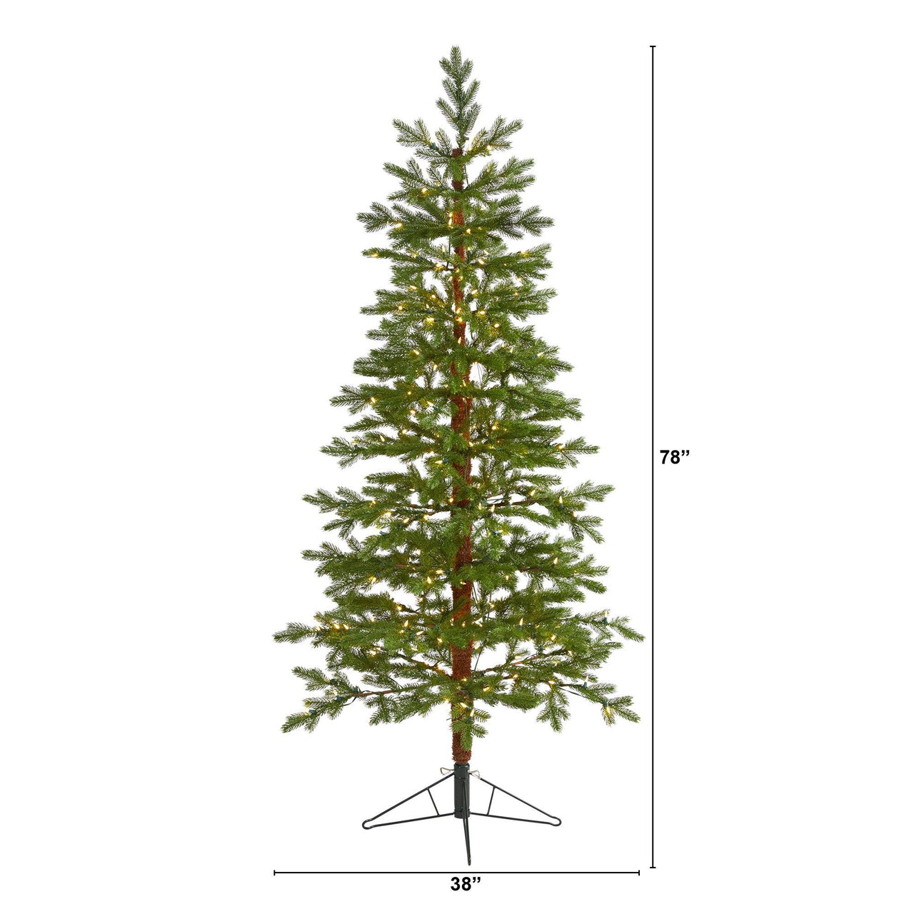6.5' Fairbanks Fir Artificial Christmas Tree with 250 Clear Warm (Multifunction) LED Lights and 208 Bendable Branches - The Fox Decor