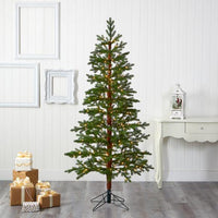 Thumbnail for 6.5' Fairbanks Fir Artificial Christmas Tree with 250 Clear Warm (Multifunction) LED Lights and 208 Bendable Branches - The Fox Decor