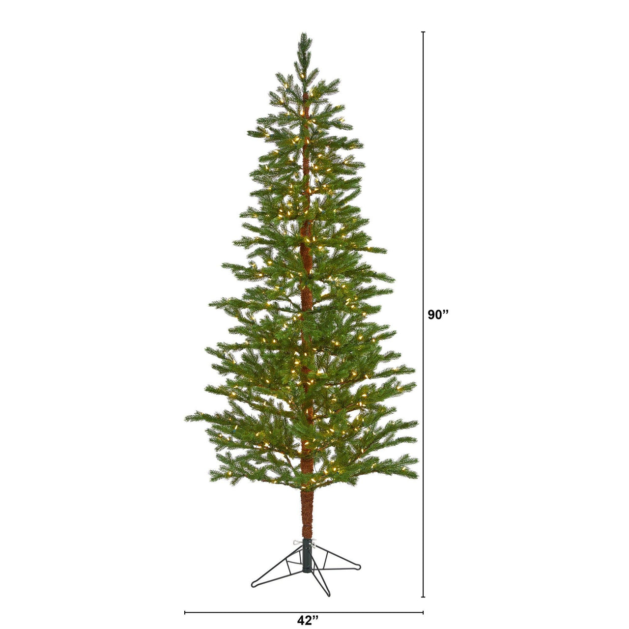 7.5' Fairbanks Fir Artificial Christmas Tree with 350 Clear Warm (Multifunction) LED Lights and 280 Bendable Branches - The Fox Decor
