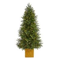Thumbnail for 6' Manchester Fir Artificial Christmas Tree in Decorative Planter with 350 Clear Warm (Multifunction) LED Lights and 504 Bendable Branches