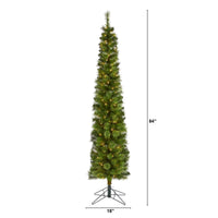 Thumbnail for 7' Green Pencil Artificial Christmas Tree with 150 Clear (Multifunction) LED Lights and 338 Bendable Branches - The Fox Decor