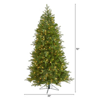 Thumbnail for 6' Vienna Fir Artificial Christmas Tree with 400 Warm White Lights and 843 Bendable Branches - The Fox Decor