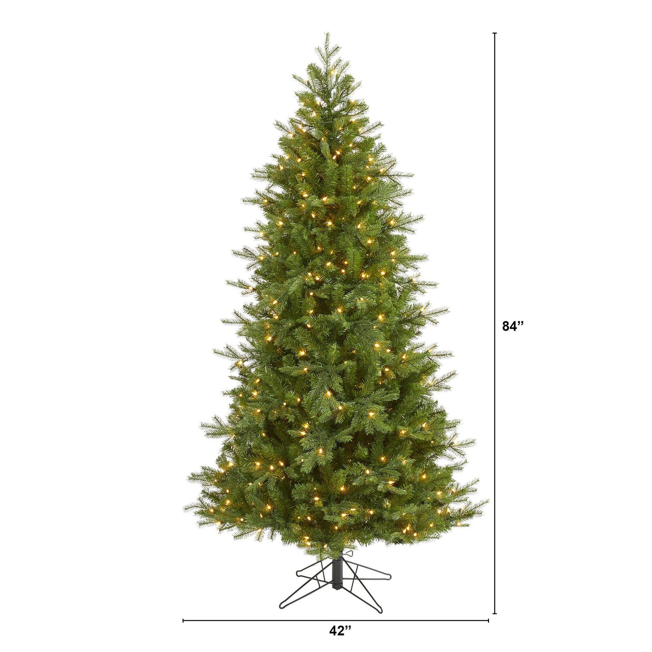 7' Vienna Fir Artificial Christmas Tree with 450 Warm White Lights and 843 Bendable Branches - The Fox Decor