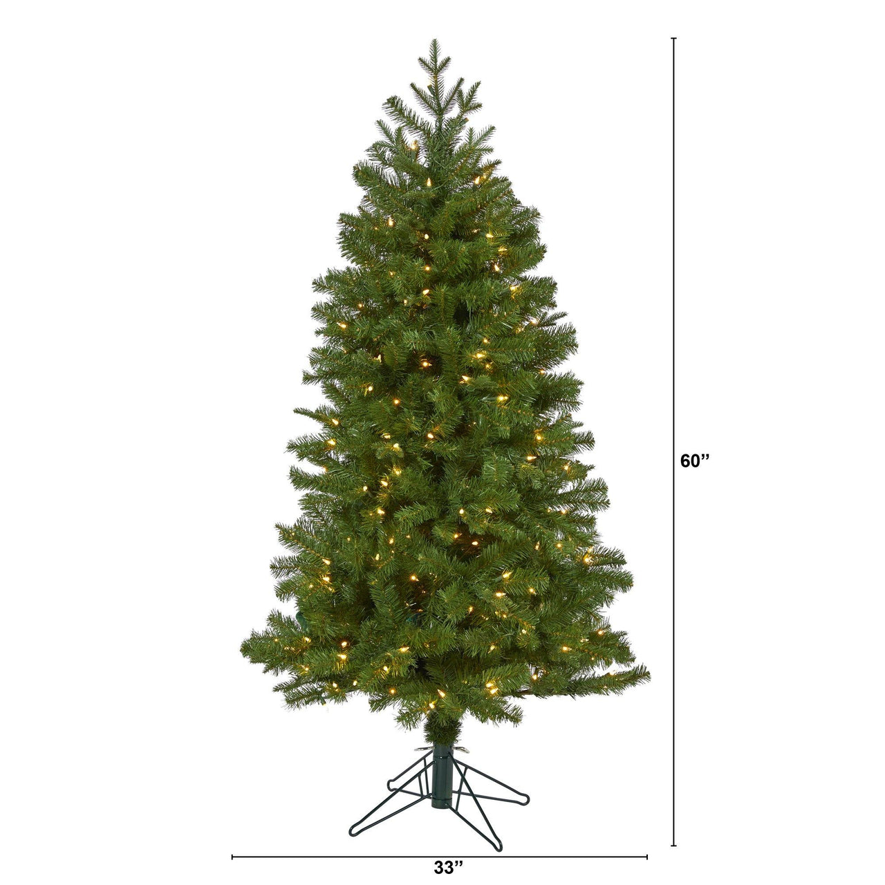 5' Vancouver Spruce Artificial Christmas Tree with 200 Warm White Lights and 461 Bendable Branches - The Fox Decor