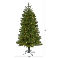 Thumbnail for 5' Vancouver Spruce Artificial Christmas Tree with 200 Warm White Lights and 461 Bendable Branches - The Fox Decor