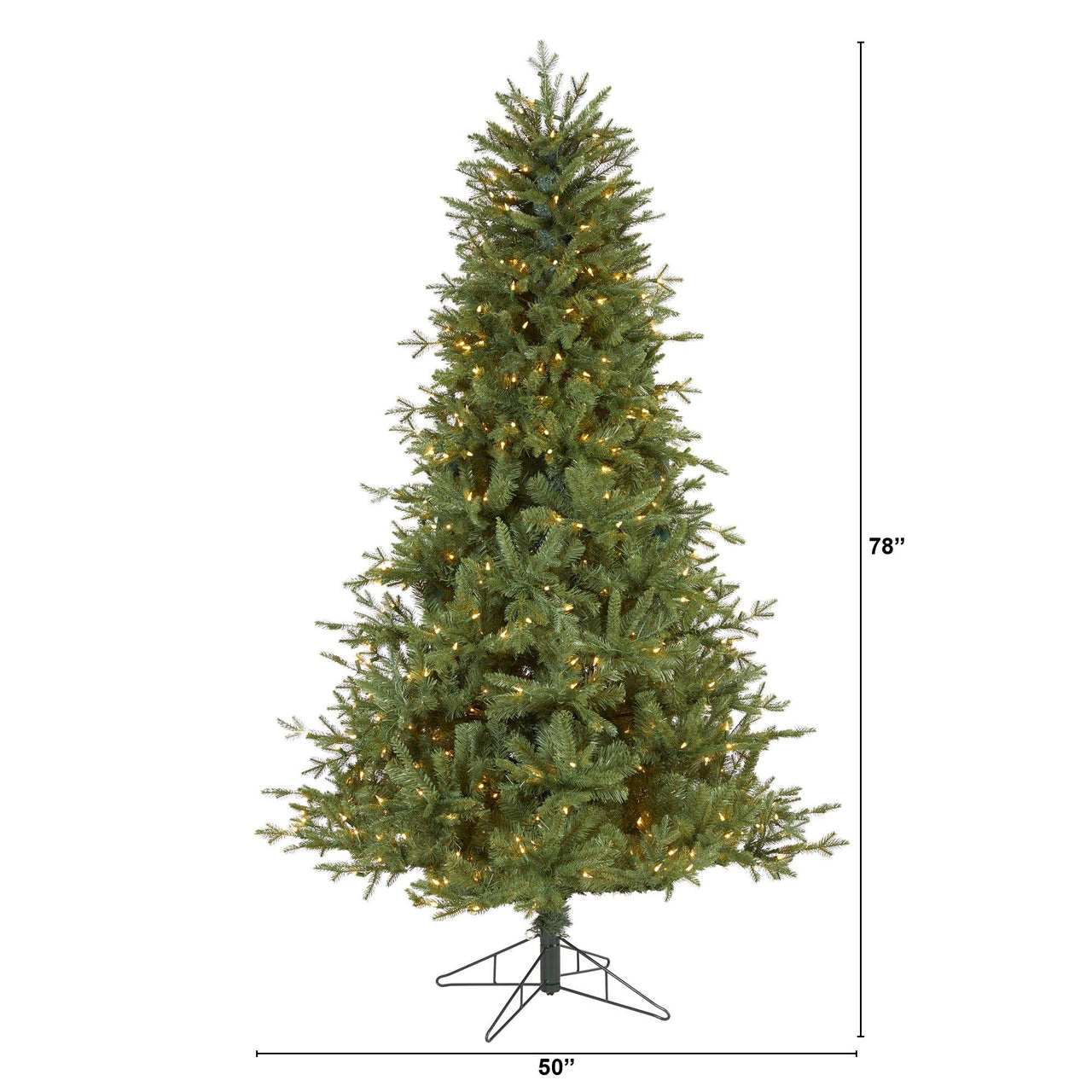 6.5' New Hampshire Spruce Artificial Christmas Tree with 500 Warm White Lights and 1074 Bendable Branches - The Fox Decor