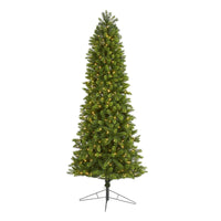 Thumbnail for 8' Slim Virginia Spruce Artificial Christmas Tree with 600 Warm White (Multifunction) LED Lights with Instant Connect Technology and 1294 Bendable Branches