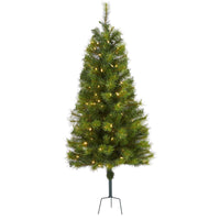 Thumbnail for 4’ Green Valley Pine Artificial Christmas Tree with 100 Warm White LED Lights and 201 Bendable Branches