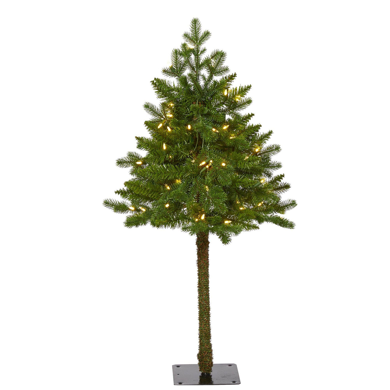 3' Swiss Alpine Artificial Christmas Tree with 50 Clear LED Lights and 60 Bendable Branches