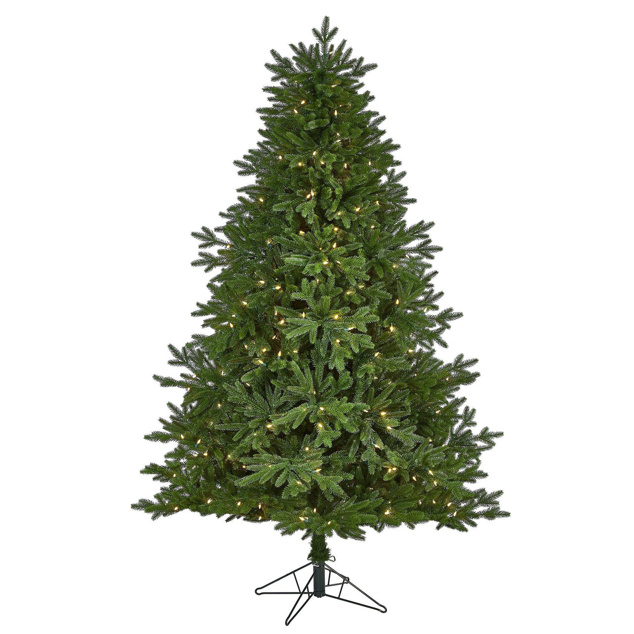 7' Nova Scotia Fir Real Touch Artificial Christmas Tree with 400 (Multifunction) Warm White LED Lights with Instant Connect Technology and 973 Bendable Branches
