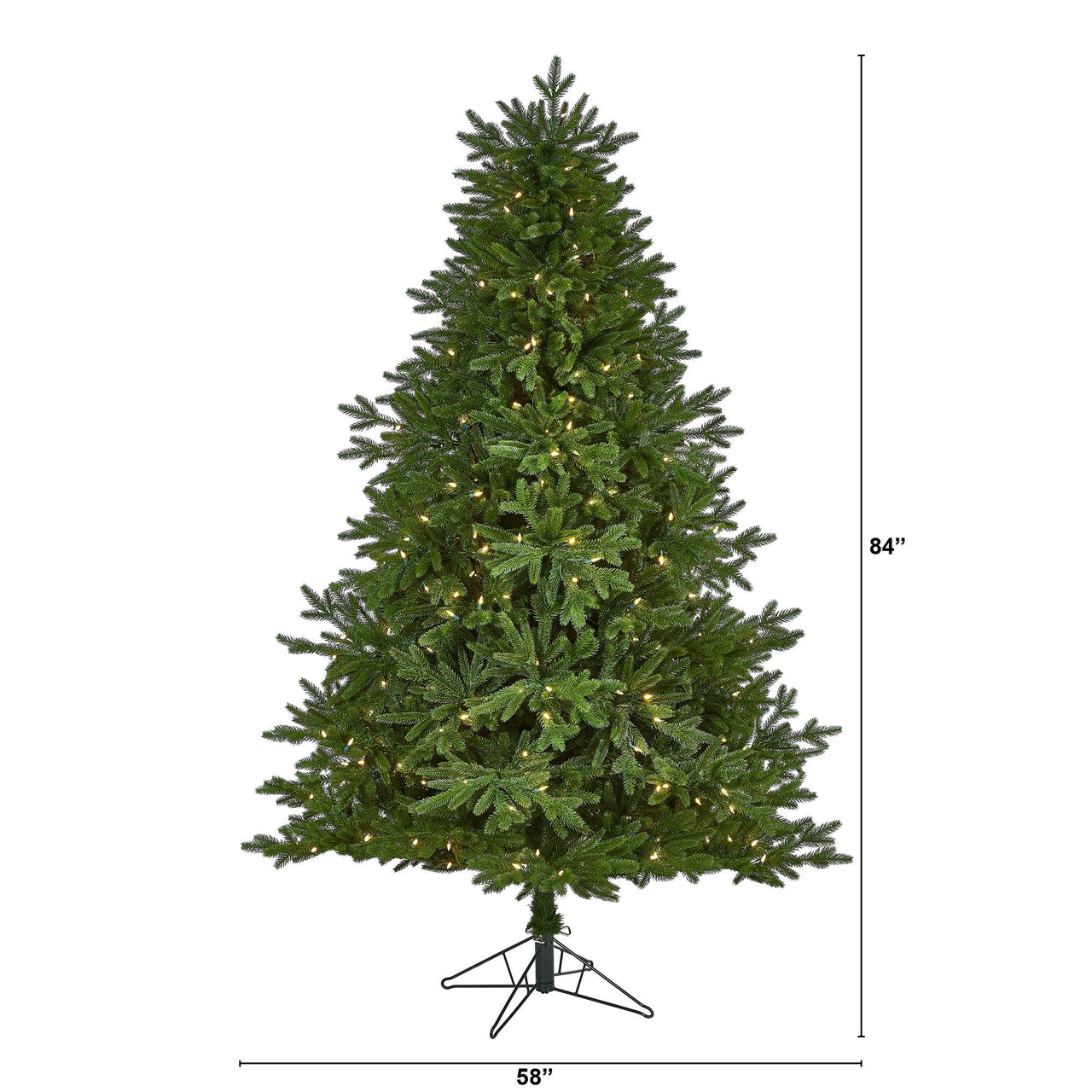 7' Nova Scotia Fir Real Touch Artificial Christmas Tree with 400 (Multifunction) Warm White LED Lights with Instant Connect Technology and 973 Bendable Branches - The Fox Decor