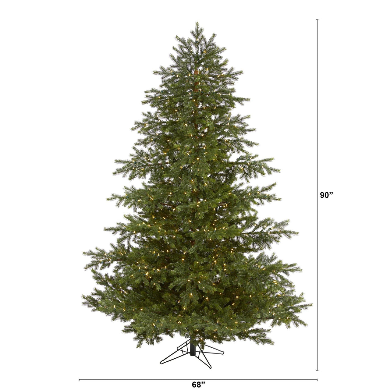 7.5' South Carolina Spruce Real Touch Artificial Christmas Tree with 650 (Multifunction) Warm White LED Lights with Instant Connect Technology and 1081 Bendable Branches - The Fox Decor