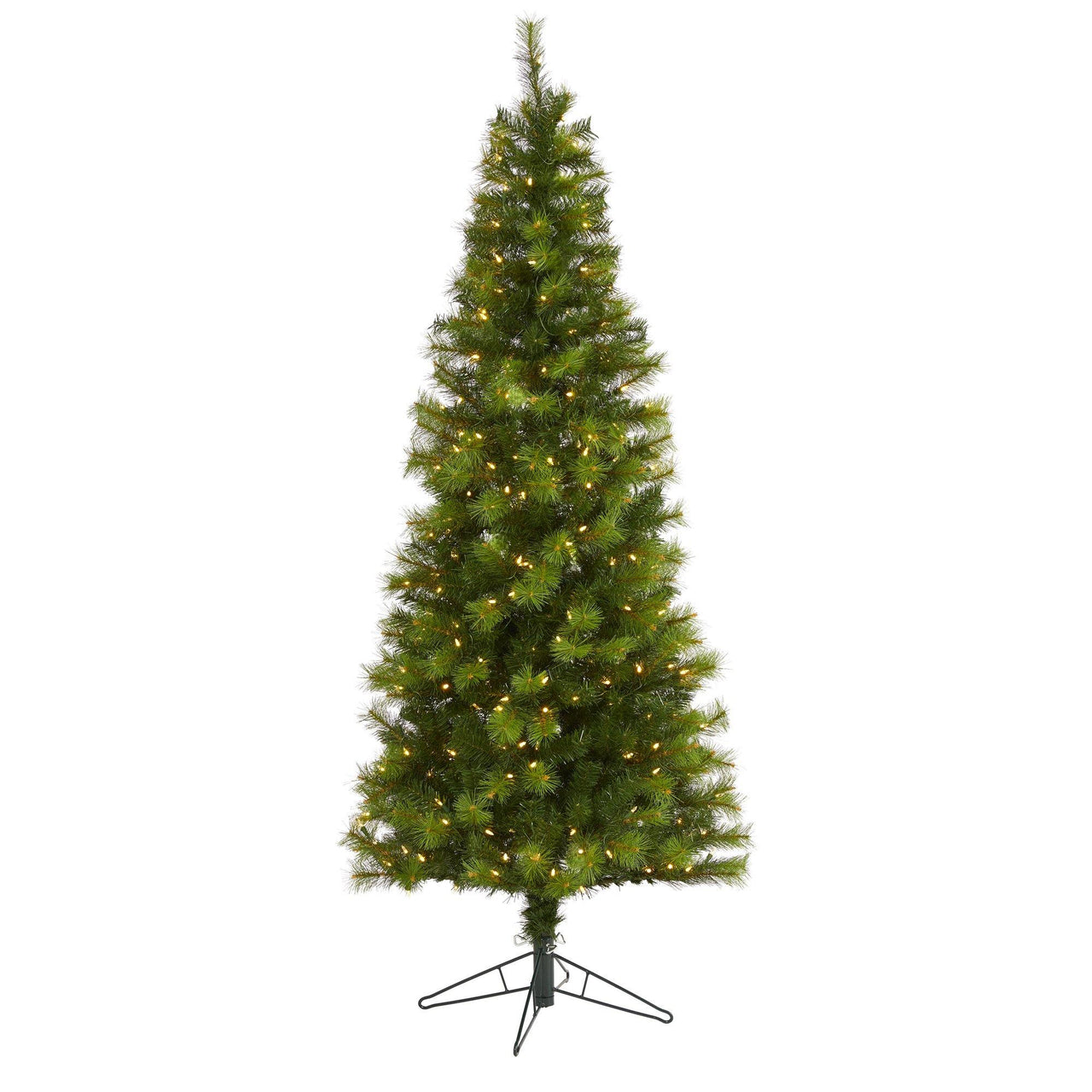 6.5’ Green Valley Pine Artificial Christmas Tree with 300 Warm White LED Lights and 579 Bendable Branches