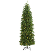 Thumbnail for 6.5’ Slim Green Mountain Pine Artificial Christmas Tree with 300 Clear LED Lights