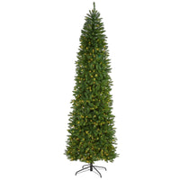 Thumbnail for 9’ Slim Green Mountain Pine Artificial Christmas Tree with 600 Clear LED Lights