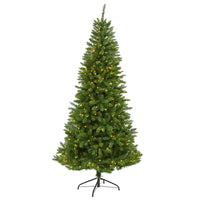 Thumbnail for 6.5’ Green Valley Fir Artificial Christmas Tree with 350 Clear LED Lights 1125 Bendable Branches