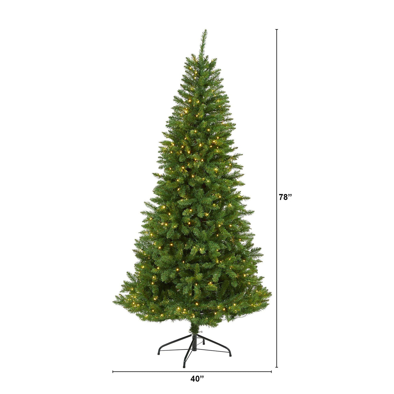 6.5’ Green Valley Fir Artificial Christmas Tree with 350 Clear LED Lights 1125 Bendable Branches - The Fox Decor