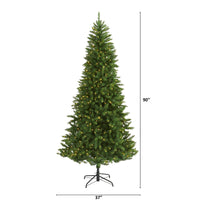 Thumbnail for 7.5’ Green Valley Fir Artificial Christmas Tree with 500 Clear LED Lights - The Fox Decor