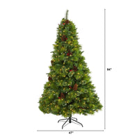 Thumbnail for 7’ Montana Mixed Pine Artificial Christmas Tree with Pine Cones, Berries and 500 Clear LED Lights - The Fox Decor