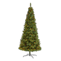 Thumbnail for 9’ White Mountain Pine Artificial Christmas Tree with 650 Clear LED Lights and Pine Cones