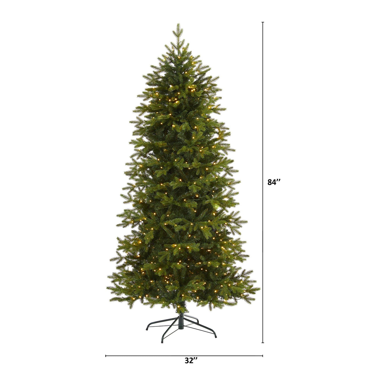 7’ Belgium Fir “Natural Look” Artificial Christmas Tree with 500 Clear LED Lights - The Fox Decor