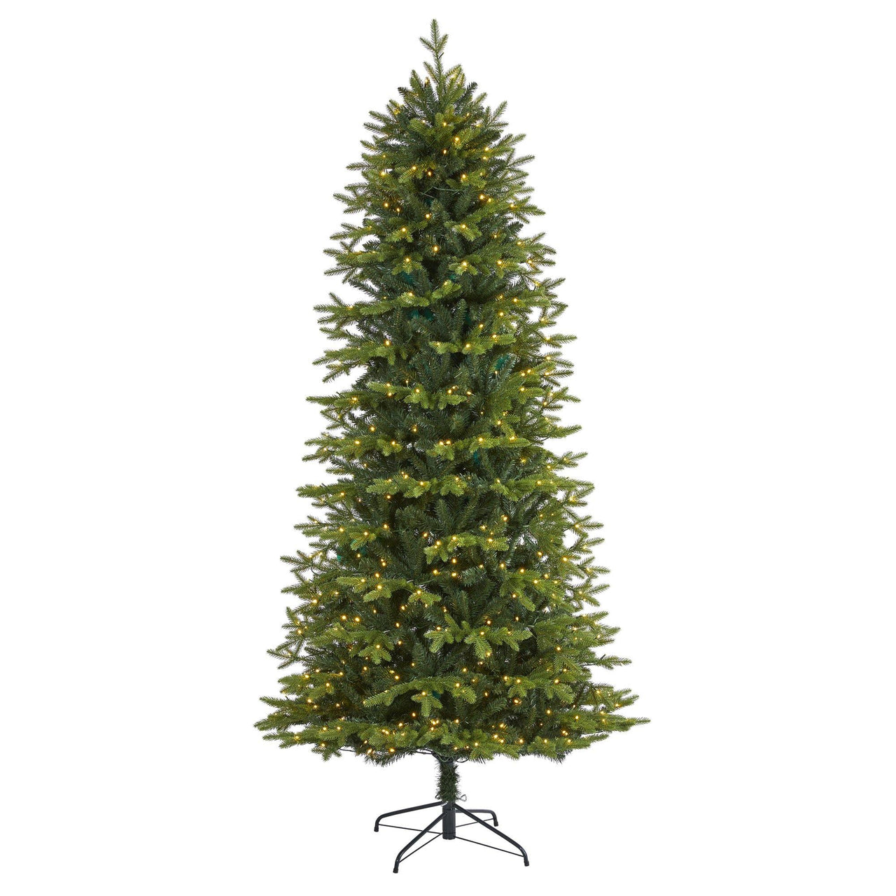 8’ Belgium Fir “Natural Look” Artificial Christmas Tree with 650 Clear LED Lights